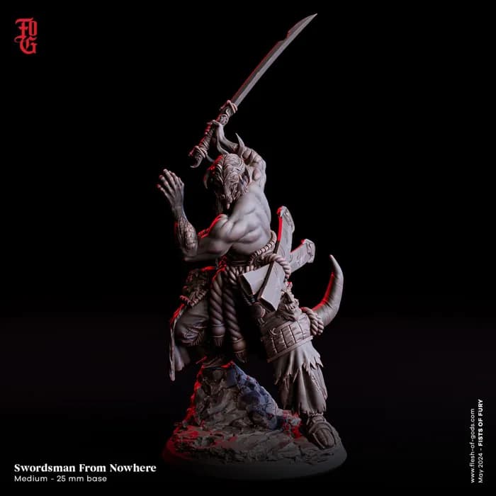 STL - enemy swordsman from nowhere (medium 25 mm) render 1