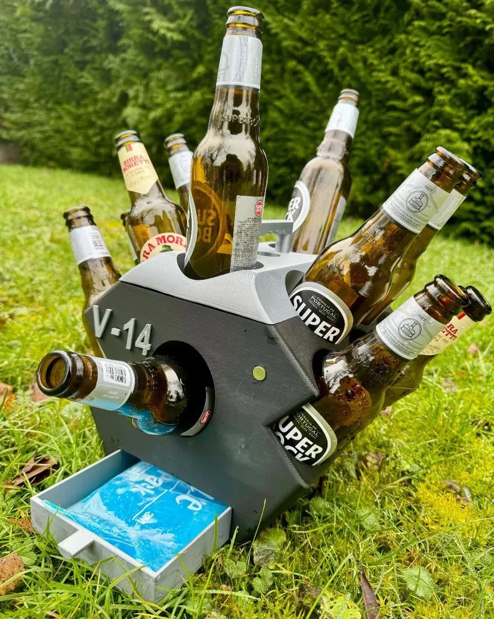 STL - Engine block design beverage cooler