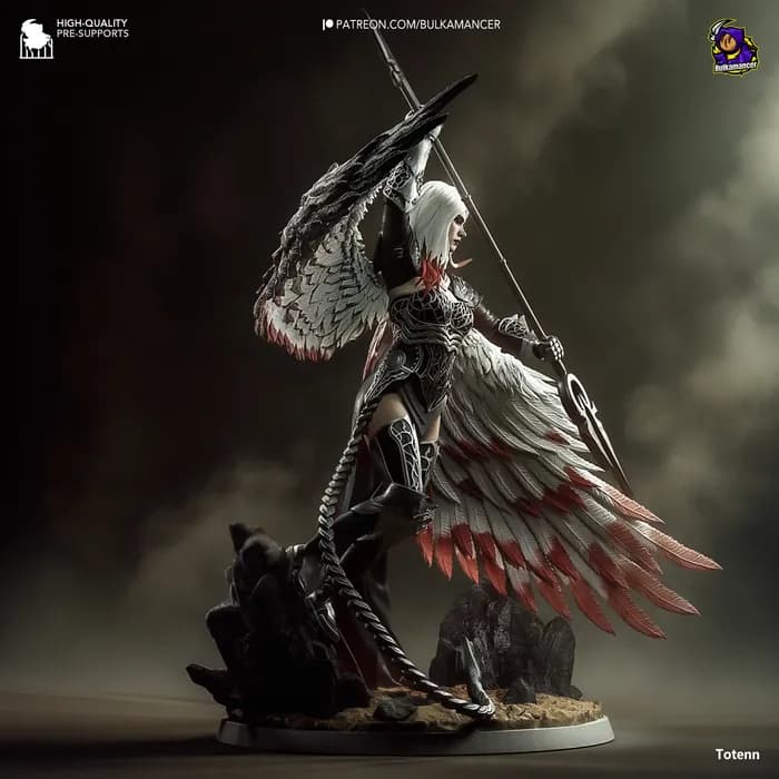 STL - Escultura de Avacyn Guerrero Alado render 5