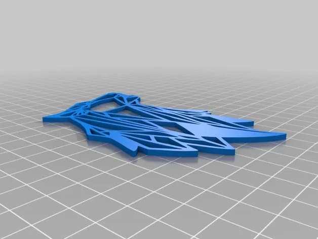 STL - Escultura de pared de lobo geométrico render 3