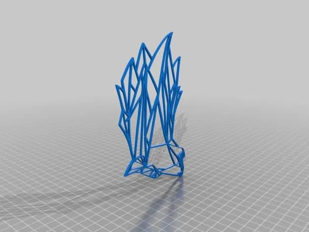 STL - Escultura de pared de lobo geométrico render 4