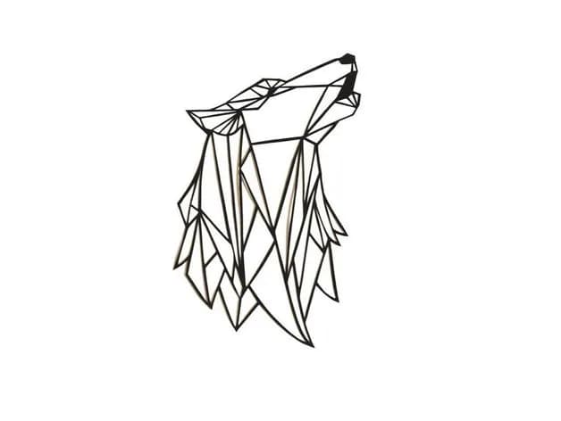 STL - Escultura de pared de lobo geométrico render 5