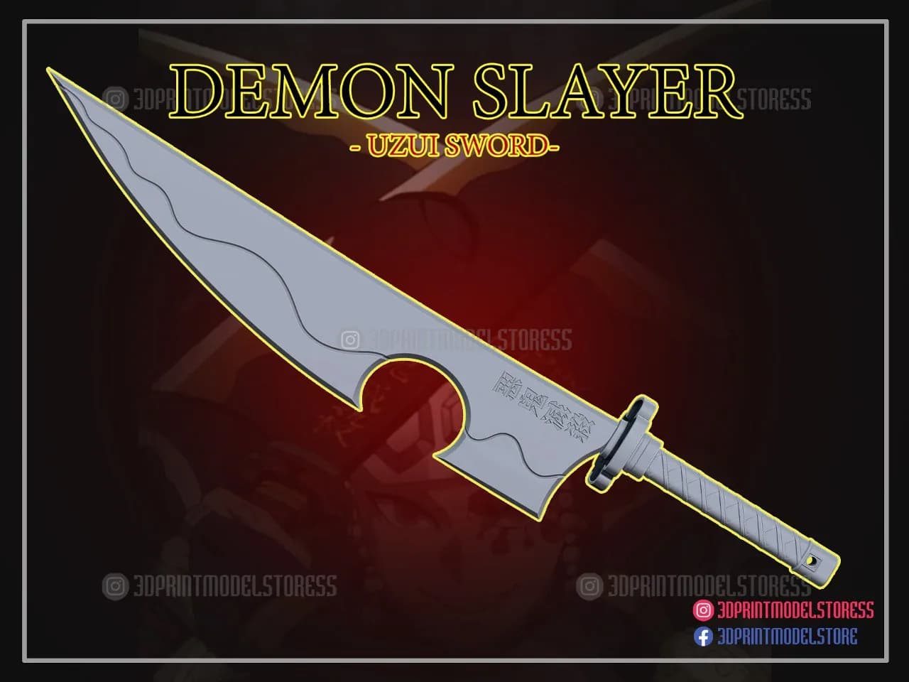 STL - Espada de Uzui Tengen Demon Slayer render 1
