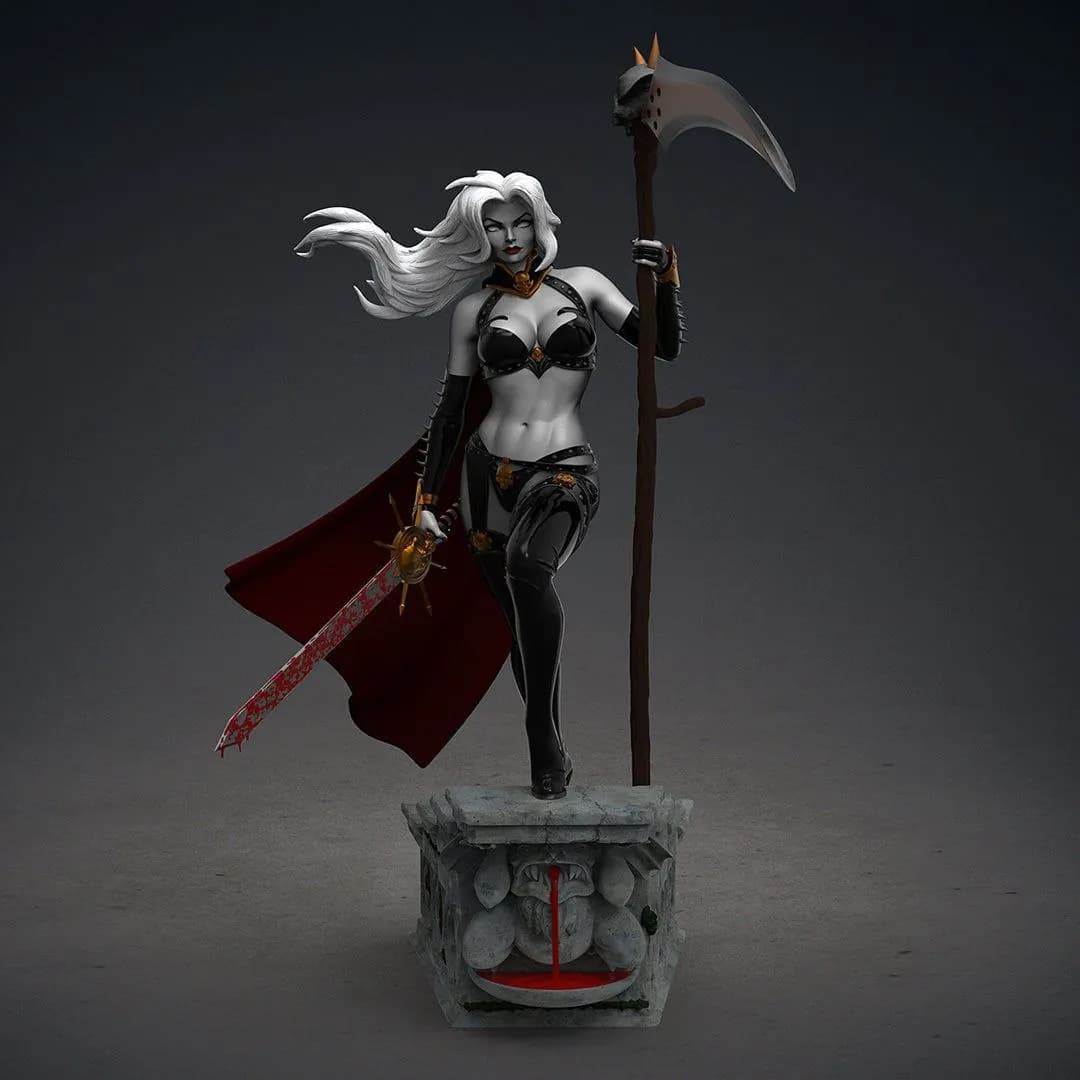 STL - Estatua de Lady Death estilo fan art render 1