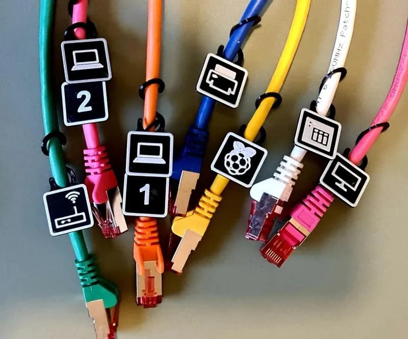 STL - Etiquetas para Cables Tecnológicos render 1