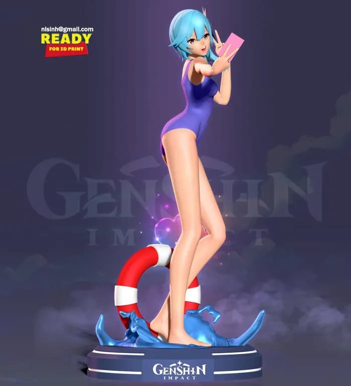 STL - eula in swimsuit genshin impact fanart