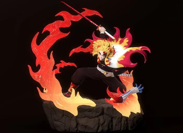 STL - exclusive rengoku demon slayer kimetsu no yaiba render 1
