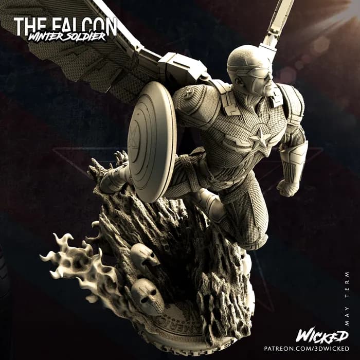 STL - Falcon Capitan America render 3