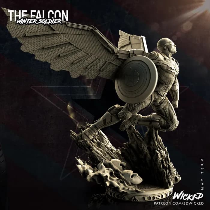STL - Falcon Capitan America render 4