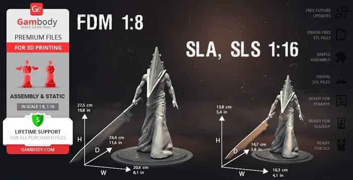 STL - fdm pyramid head x render 1