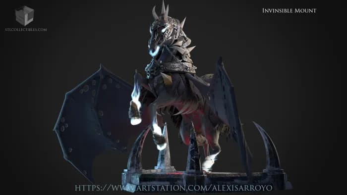 STL - female death knight render 4