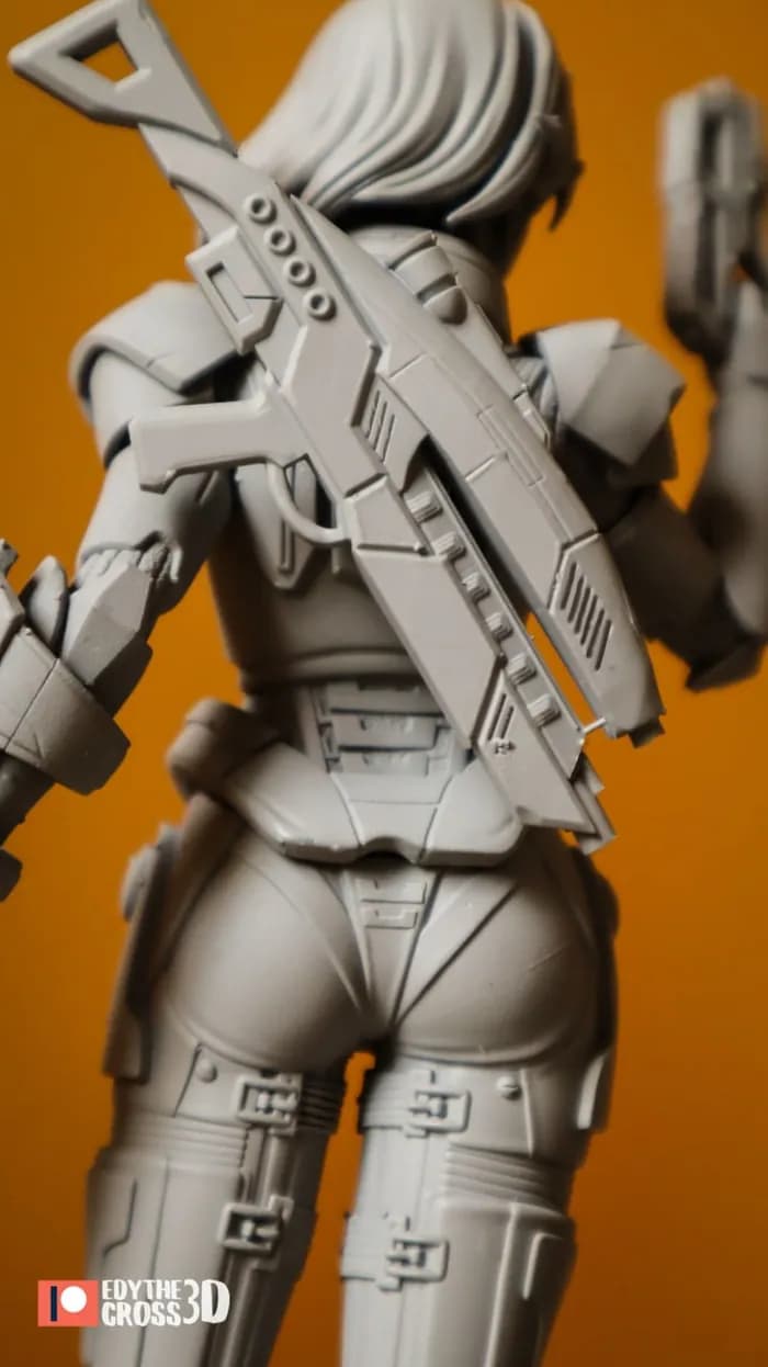 STL - female shapard mass effect render 4