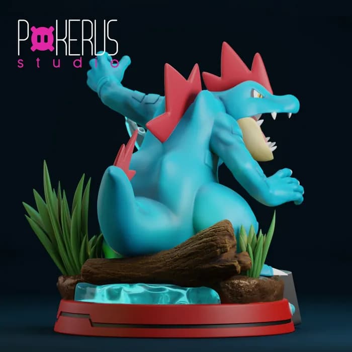 STL - feraligatr pokerus studio render 2