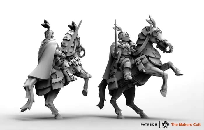 STL - feudal guard highborn cavalry officer by air render 1