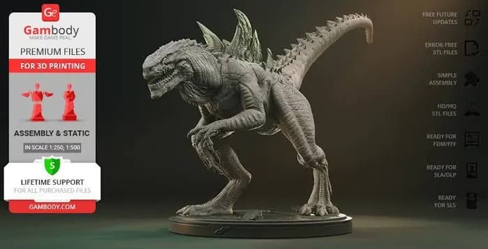 STL - Figura 3D de Godzilla render 1