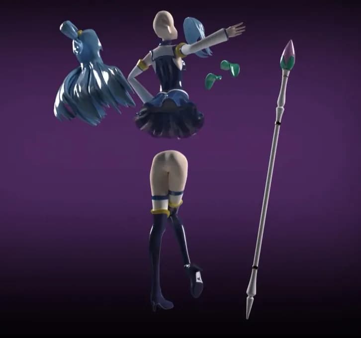 STL - Figura Aqua de Konosuba render 2