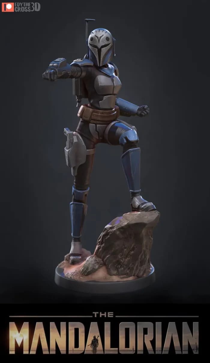 STL - Figura Bo Katan Kryze The Mandalorian render 1