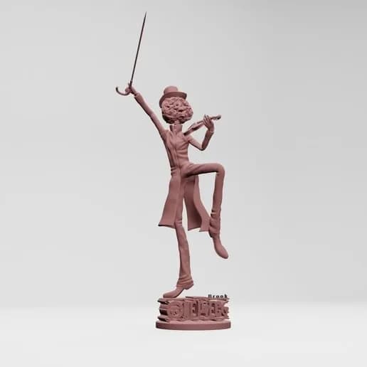 STL - Figura Brook de One Piece tocando el violín render 1