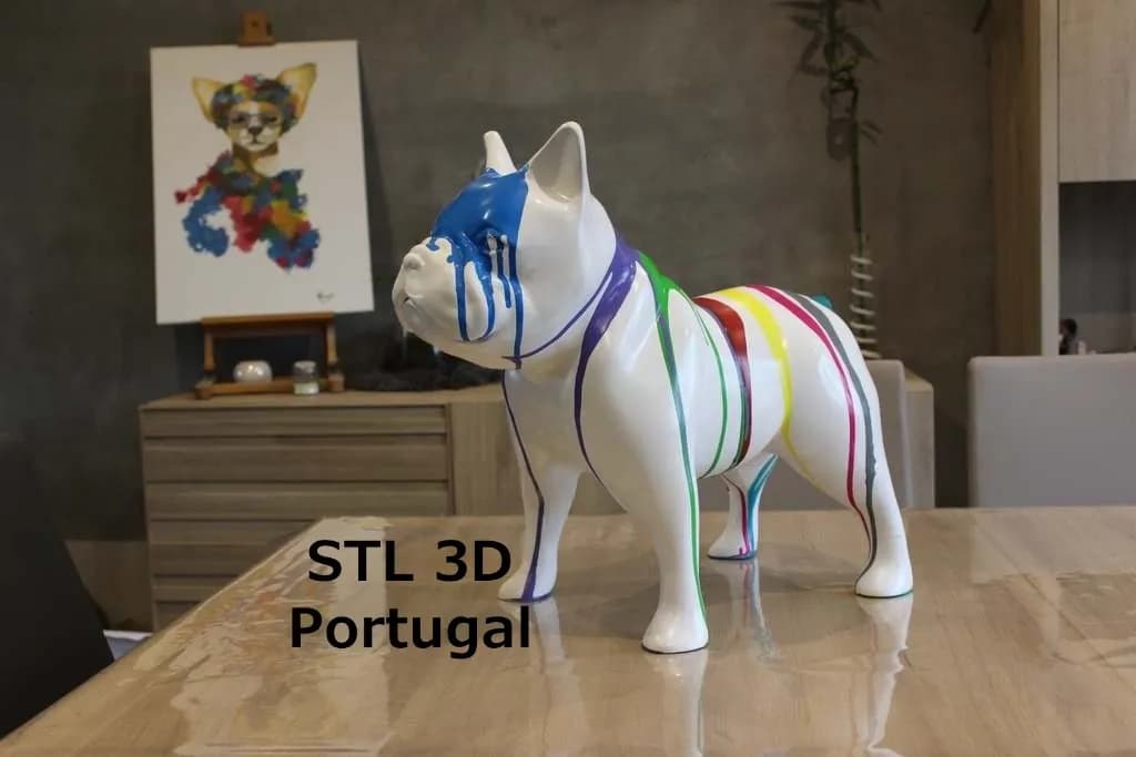 STL - Figura Bulldog Francés Estilo Artístico render 2