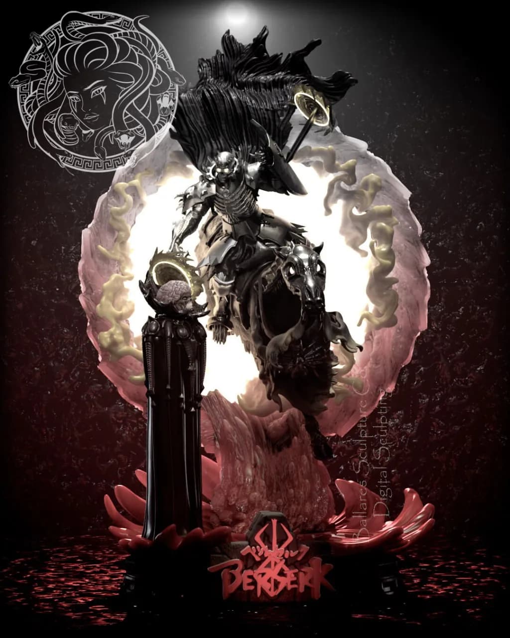 STL - Figura Caballero Calavera de Berserk render 1