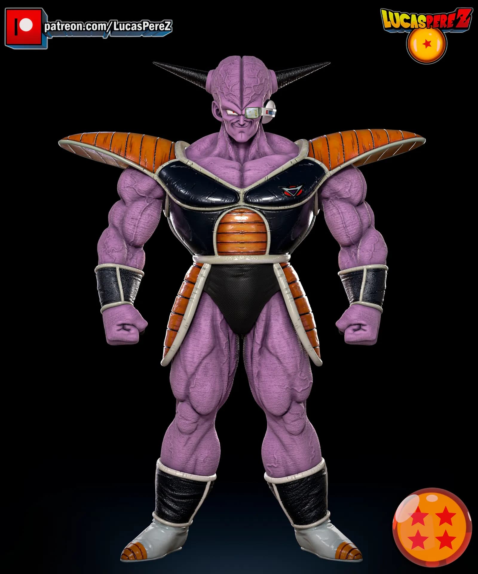 STL - Figura Capitán Ginyu Dragon Ball Z render 2