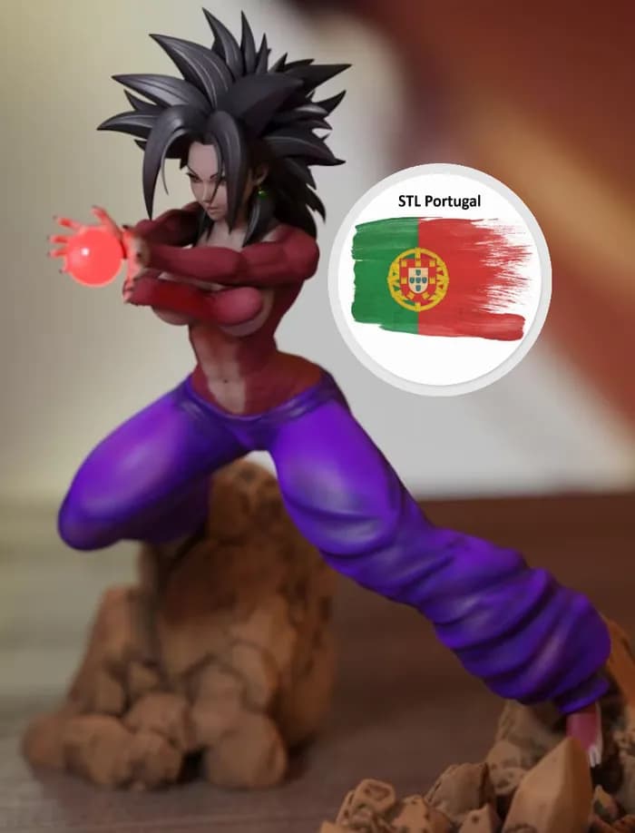 STL - Figura Caulifla SSJ4 de Dragon Ball render 2