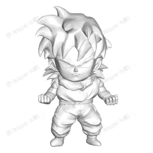 STL - Figura Chibi de Goku Super Saiyan 3 render 1
