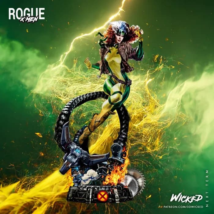 STL - figura coleccionable de Rogue de X Men render 1