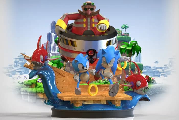 STL - Collectible figure of Sonic, Tails, and Knuckles