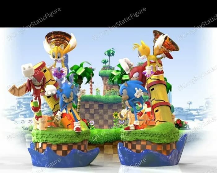 STL - Figura coleccionable de Sonic, Tails y Knuckles render 2