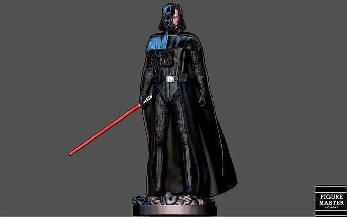 STL - Figura Darth Vader con sable de luz render 1