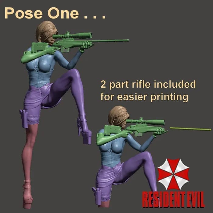STL - Figura de acción Ada Wong Resident Evil render 2