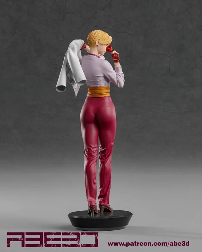 STL - Figura de Acción Femenina con Rosa render 3