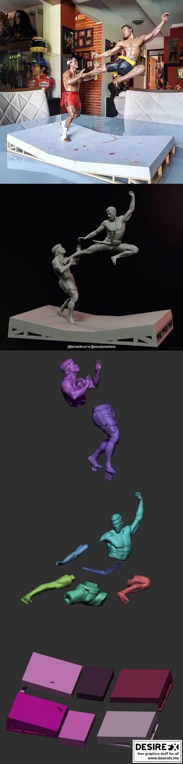STL - Figura de acción de lucha de Bloodsport render 2