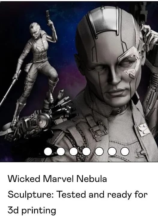 STL - Figura de acción de Nebula de Marvel render 1