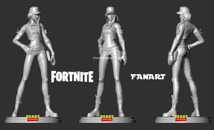 STL - figura de acción de Remedy de Fortnite render 3