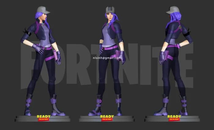 STL - figura de acción de Remedy de Fortnite render 5
