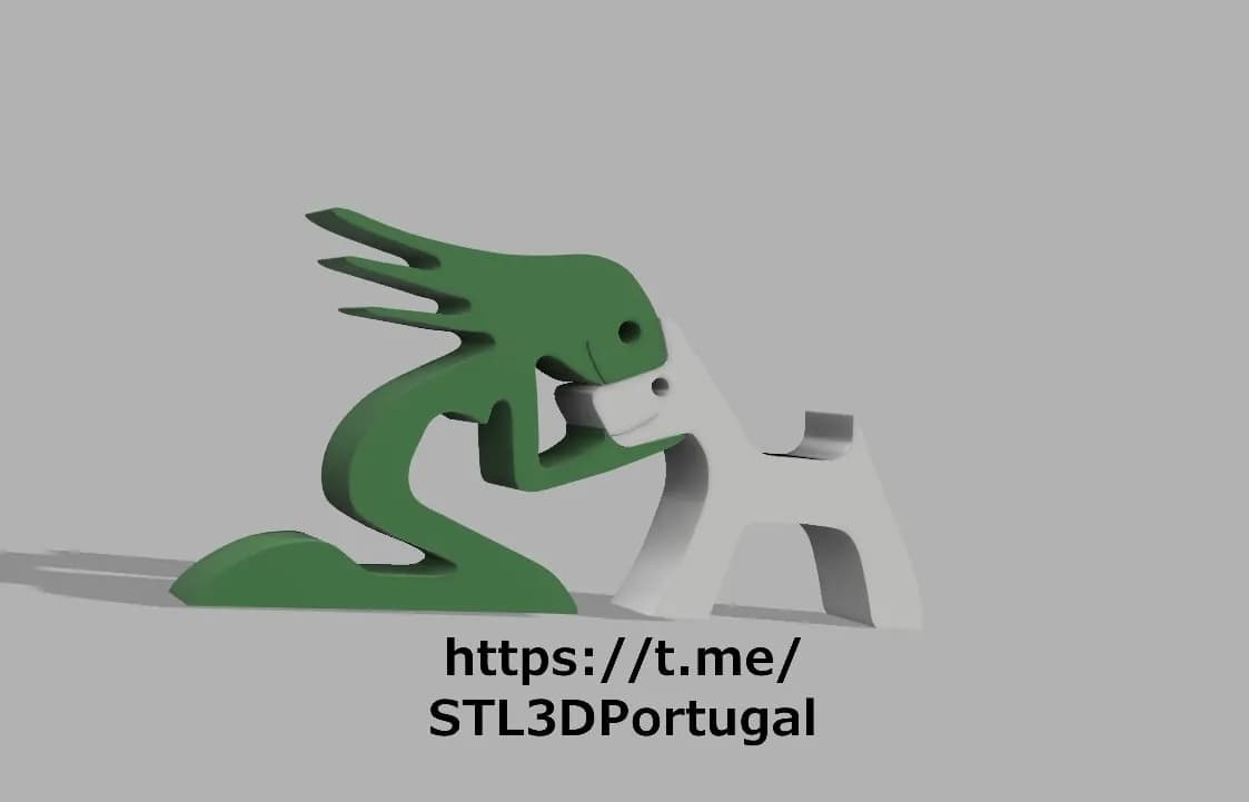 STL - Figura de amor entre animal y humano render 1