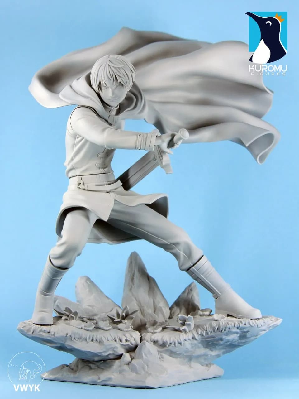STL - Figura de anime de guerrero con espada render 4