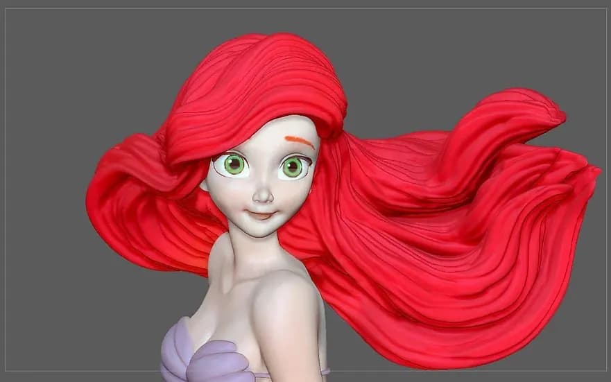 STL - Figura de Ariel, la Sirenita render 3
