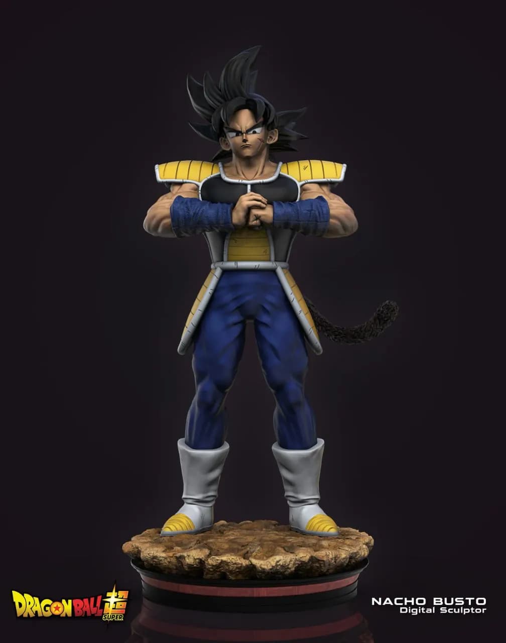 STL - Figura de Bardock guerrero Saiyajin render 1