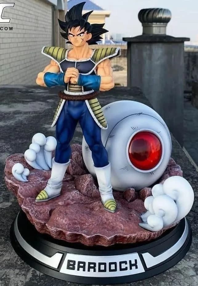 STL - Figura de Bardock y Nave Espacial de Dragon Ball render 1