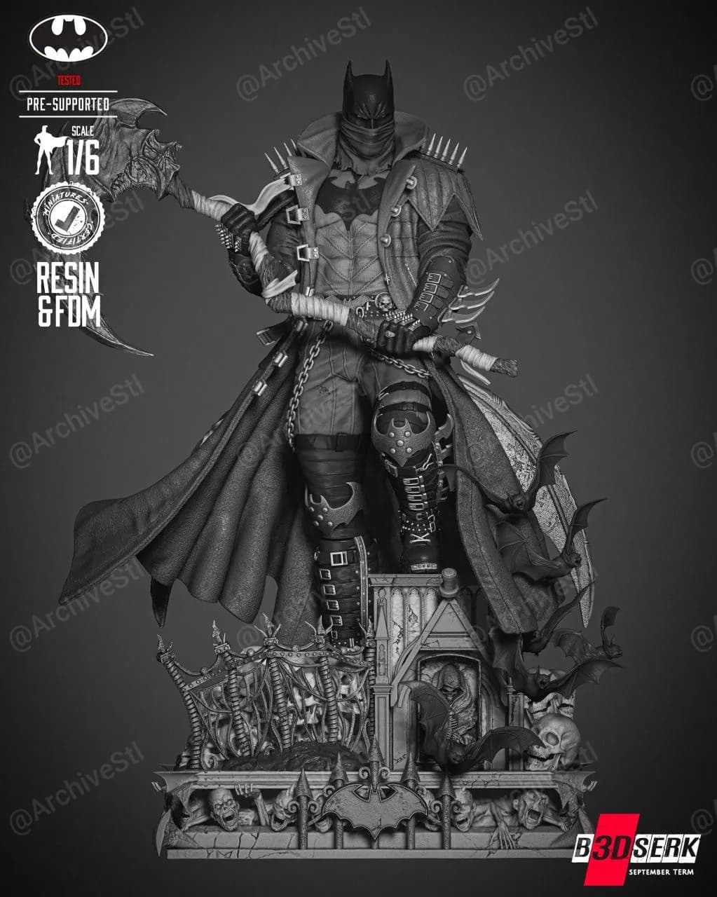 STL - Figura de Batman de las Noches Oscuras render 1