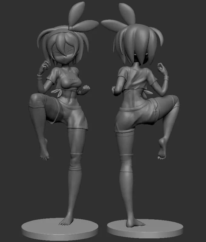 STL - Figura de Bea Estilo Anime render 2