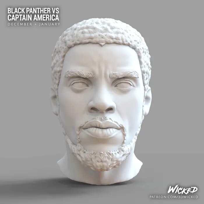 STL - Figura de Black Panther vs Captain America render 2