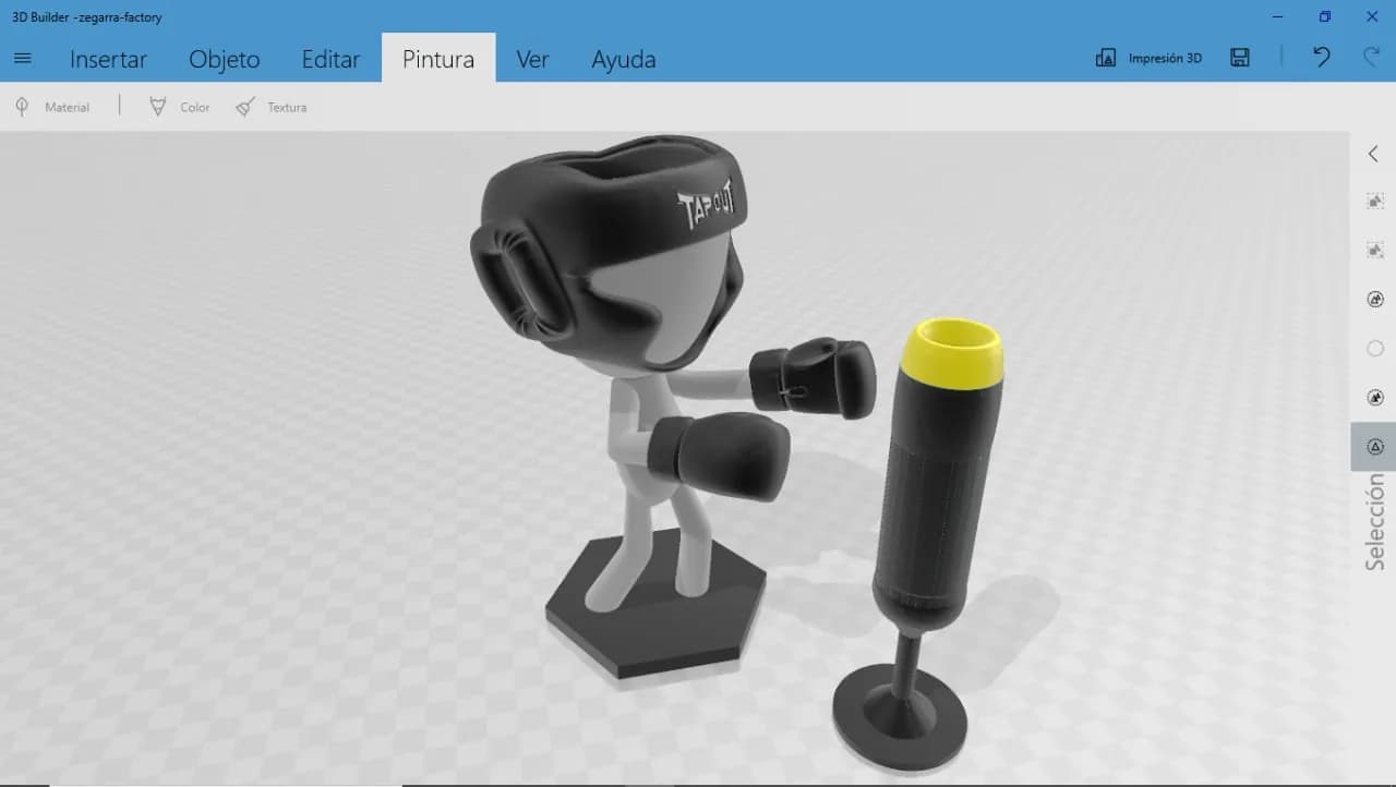STL - figura de boxeador con saco de boxeo render 1