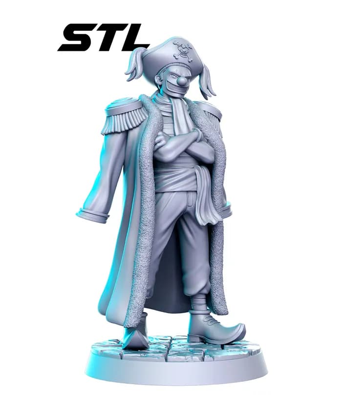 STL - Figura de Buggy el Payaso render 2