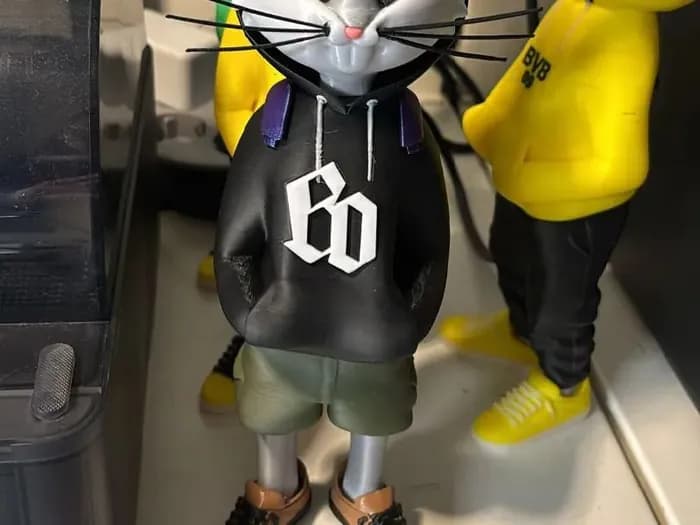 STL - Figura de Bugs Bunny con Sudadera Estilizada render 1