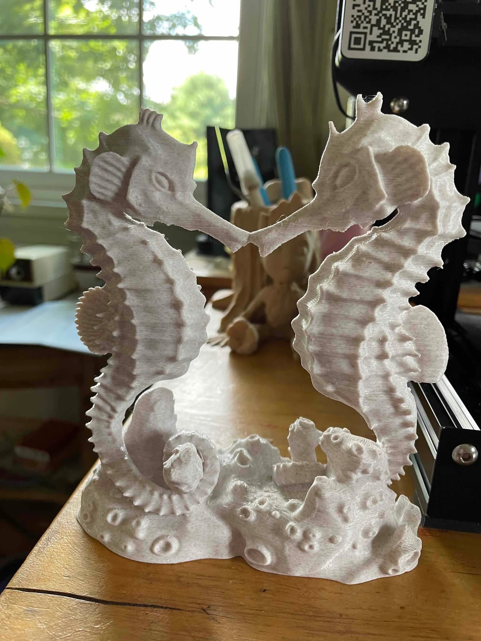 STL - Figura de caballitos de mar enamorados render 2