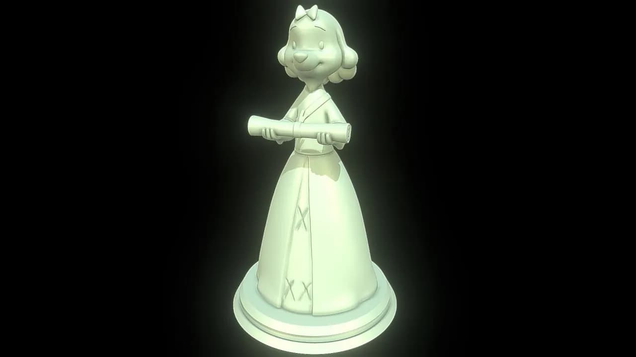 STL - Figura de cachorro de perro con diploma render 1